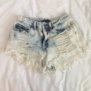 Forever 21 - Acid Wash Denim Shorts - Size M
